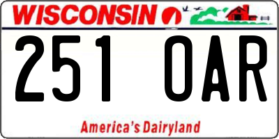 WI license plate 251OAR