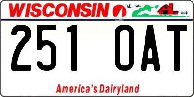 WI license plate 251OAT
