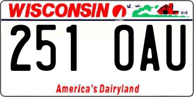 WI license plate 251OAU