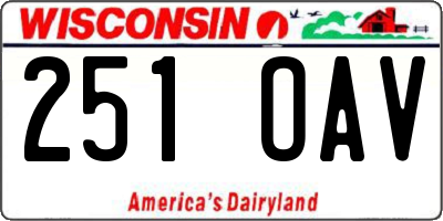 WI license plate 251OAV