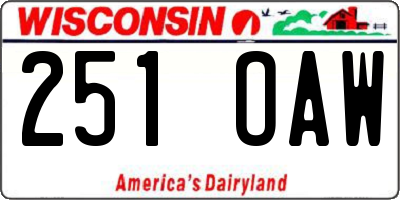 WI license plate 251OAW
