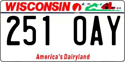 WI license plate 251OAY
