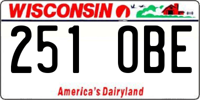 WI license plate 251OBE