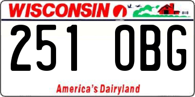 WI license plate 251OBG