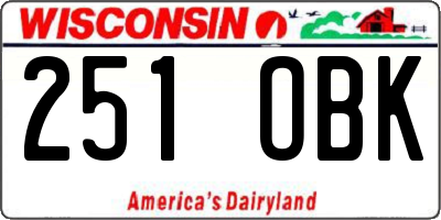 WI license plate 251OBK