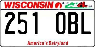 WI license plate 251OBL