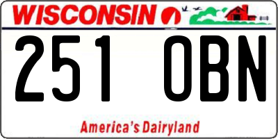 WI license plate 251OBN