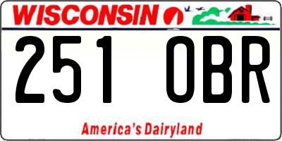 WI license plate 251OBR