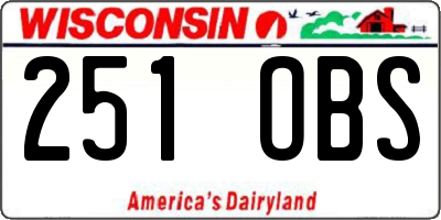 WI license plate 251OBS