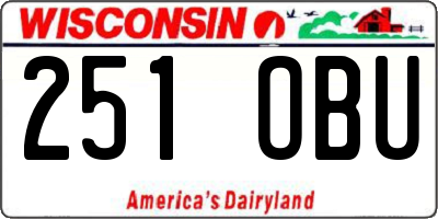 WI license plate 251OBU