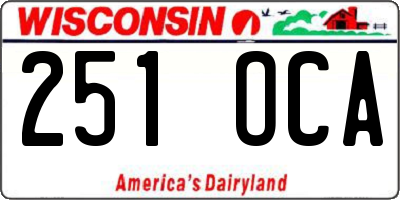 WI license plate 251OCA