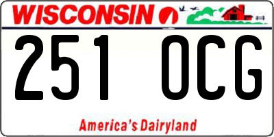 WI license plate 251OCG