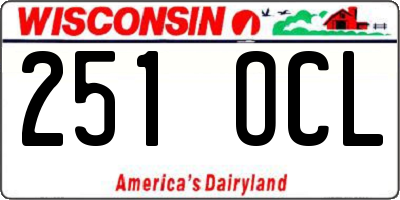 WI license plate 251OCL