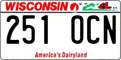 WI license plate 251OCN