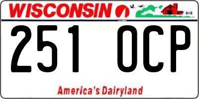 WI license plate 251OCP