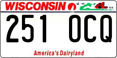 WI license plate 251OCQ