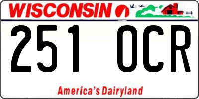 WI license plate 251OCR