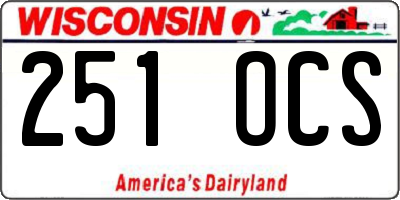 WI license plate 251OCS