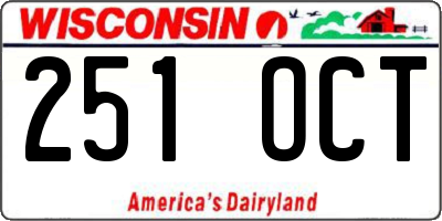 WI license plate 251OCT