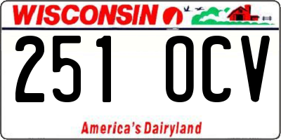 WI license plate 251OCV
