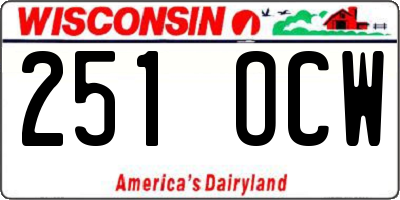 WI license plate 251OCW