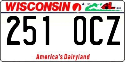 WI license plate 251OCZ
