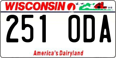 WI license plate 251ODA