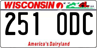 WI license plate 251ODC