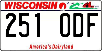 WI license plate 251ODF