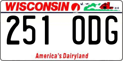 WI license plate 251ODG