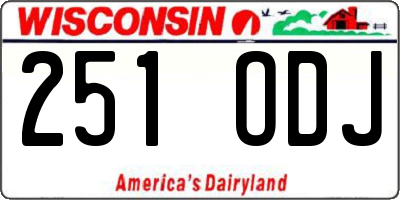 WI license plate 251ODJ