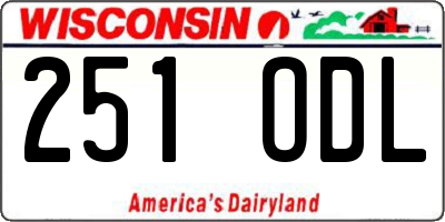WI license plate 251ODL
