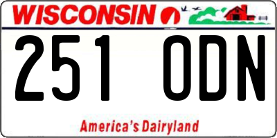 WI license plate 251ODN
