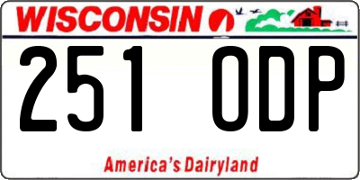 WI license plate 251ODP