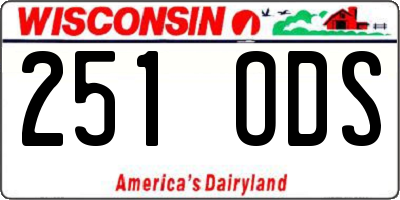 WI license plate 251ODS
