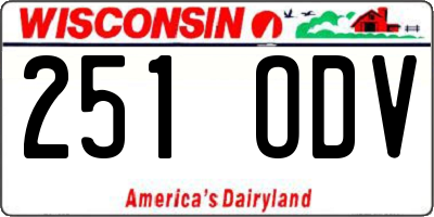 WI license plate 251ODV
