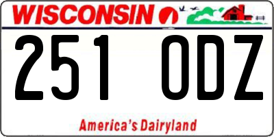 WI license plate 251ODZ