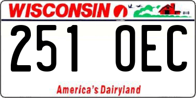 WI license plate 251OEC