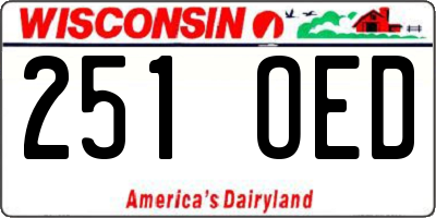 WI license plate 251OED