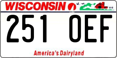WI license plate 251OEF