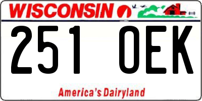 WI license plate 251OEK
