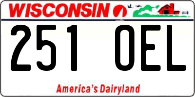 WI license plate 251OEL