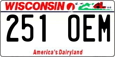 WI license plate 251OEM