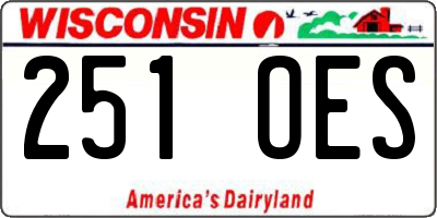 WI license plate 251OES