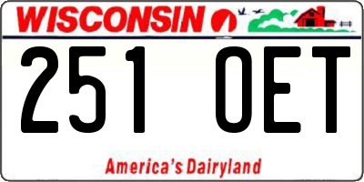 WI license plate 251OET