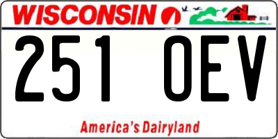 WI license plate 251OEV
