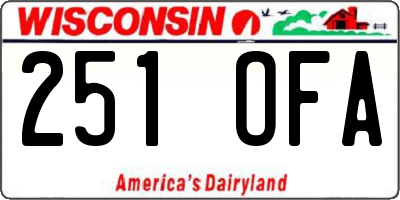 WI license plate 251OFA