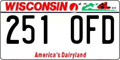 WI license plate 251OFD