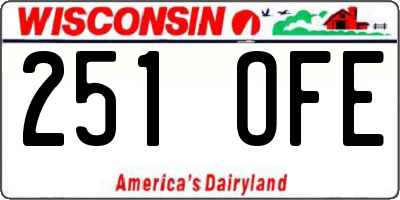 WI license plate 251OFE