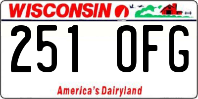 WI license plate 251OFG